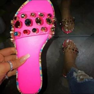 Rhinestone pink sandals